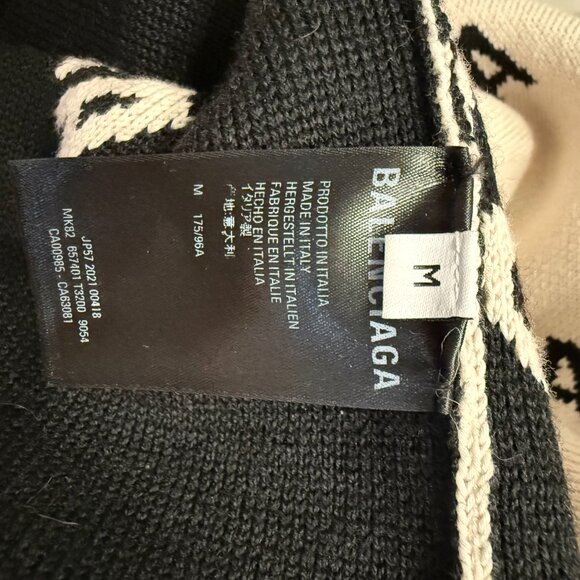 Balenciaga All-Over Logo Knit Sweater – Beige/Black – Size M (Unisex) - Picture 5 of 5